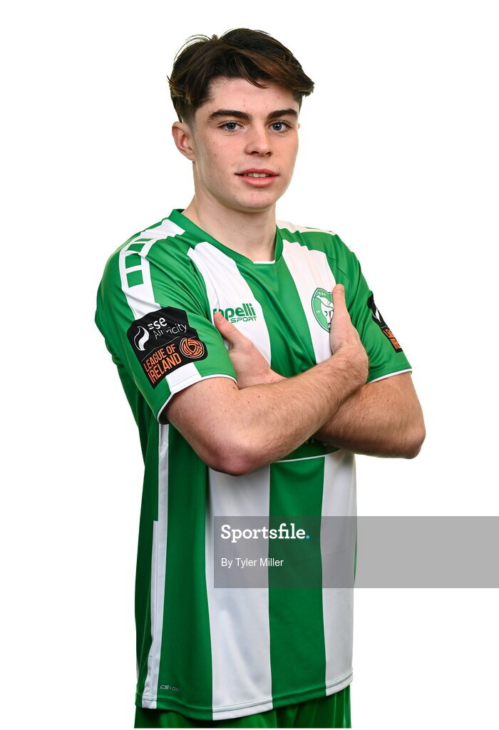10 February 2024; Josh McGlone poses for a portrait during a Bray Wanderers FC squad portraits session at Carlisle Grounds in Bray, Wicklow. Photo by Tyler Miller/Sportsfile