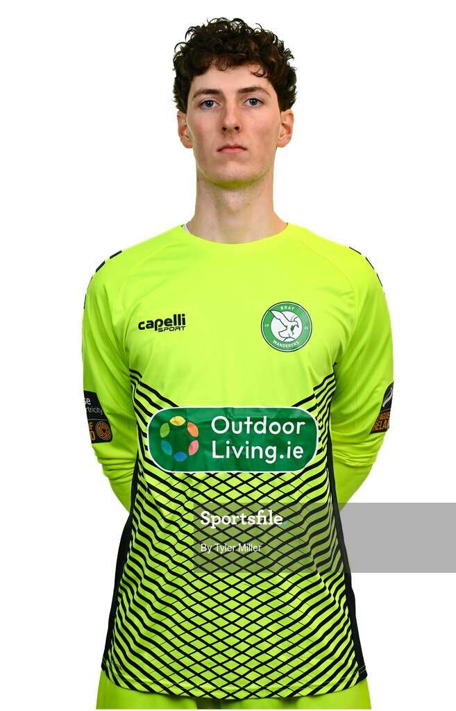 10 February 2024; Goalkeeper Ben Clark poses for a portrait during a Bray Wanderers FC squad portraits session at Carlisle Grounds in Bray, Wicklow. Photo by Tyler Miller/Sportsfile