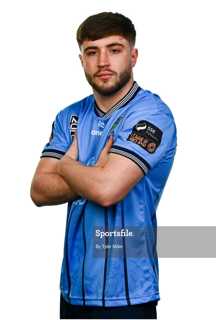 9 February 2024; Alex Dunne poses for a portrait during a UCD FC squad portraits session at UCD Bowl in Belfield, Dublin. Photo by Tyler Miller/Sportsfile