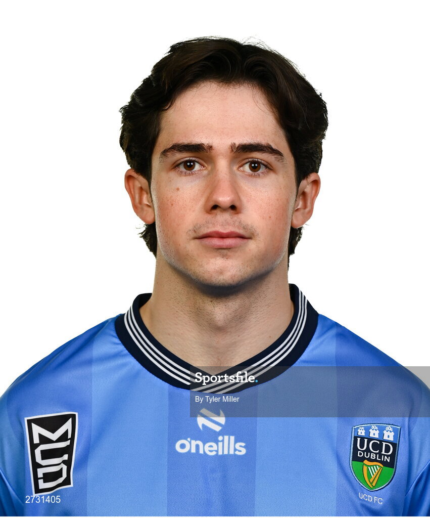 9 February 2024; Adam Verdon poses for a portrait during a UCD FC squad portraits session at UCD Bowl in Belfield, Dublin. Photo by Tyler Miller/Sportsfile