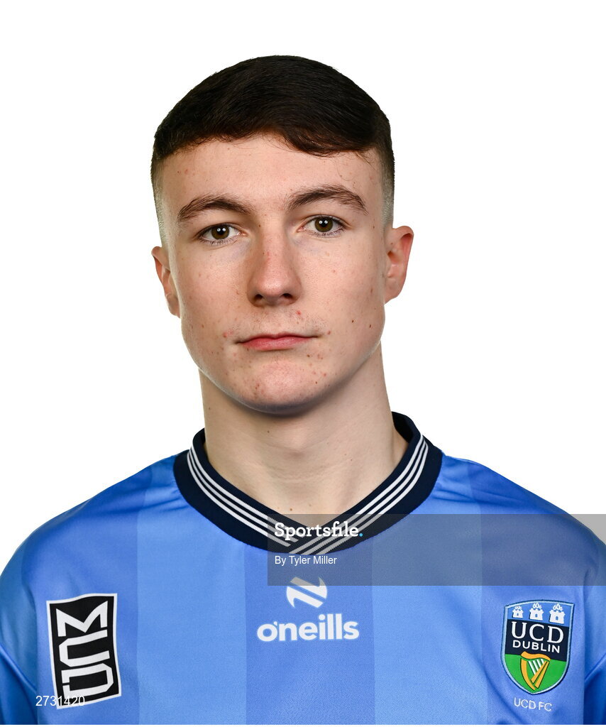 9 February 2024; Jake Doyle poses for a portrait during a UCD FC squad portraits session at UCD Bowl in Belfield, Dublin. Photo by Tyler Miller/Sportsfile
