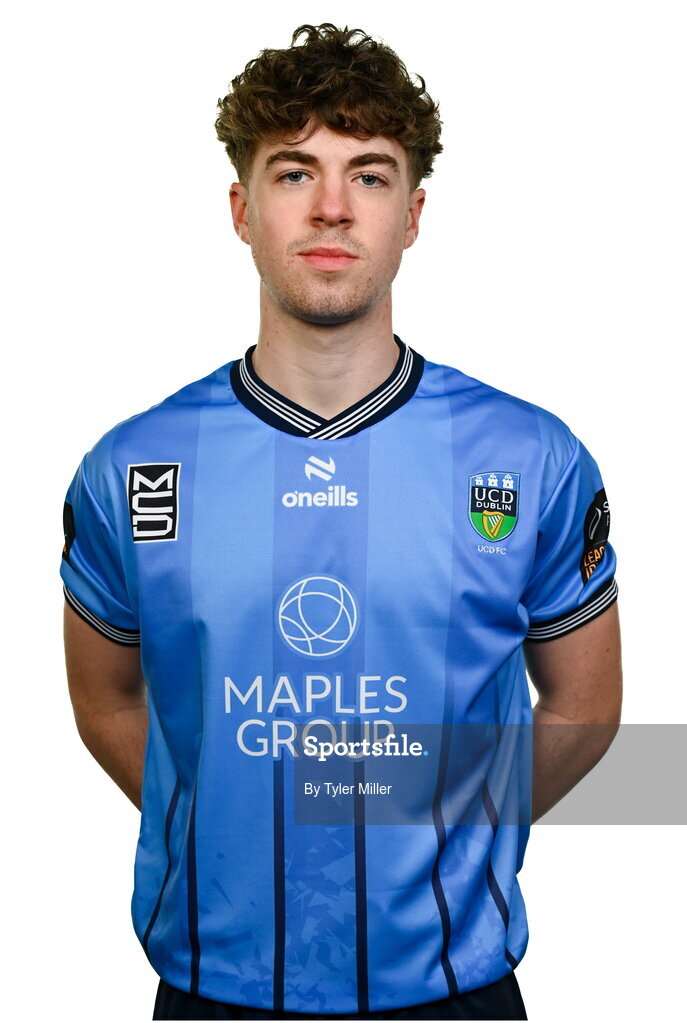9 February 2024; Niall Holohan poses for a portrait during a UCD FC squad portraits session at UCD Bowl in Belfield, Dublin. Photo by Tyler Miller/Sportsfile