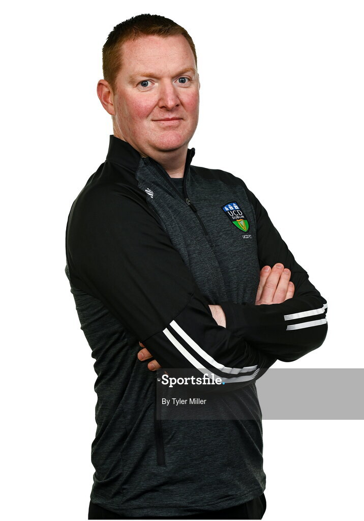 9 February 2024; Manager Willie O'Connor poses for a portrait during a UCD FC squad portraits session at UCD Bowl in Belfield, Dublin. Photo by Tyler Miller/Sportsfile