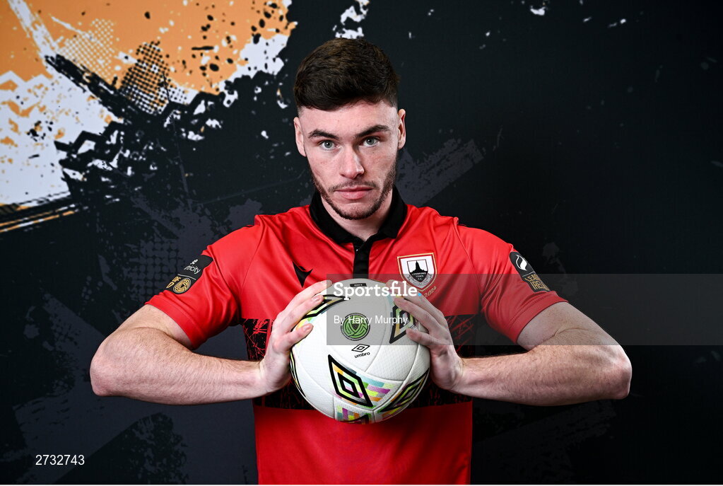13 February 2024; Aaron Walsh poses for a portrait during a Longford Town FC squad portraits session at John Hyland Park in Baldonnell, Dublin. Photo by Harry Murphy/Sportsfile