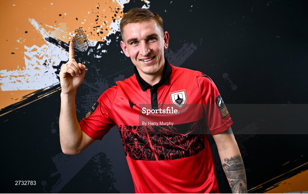 13 February 2024; Viktor Serdeniuk poses for a portrait during a Longford Town FC squad portraits session at John Hyland Park in Baldonnell, Dublin. Photo by Harry Murphy/Sportsfile