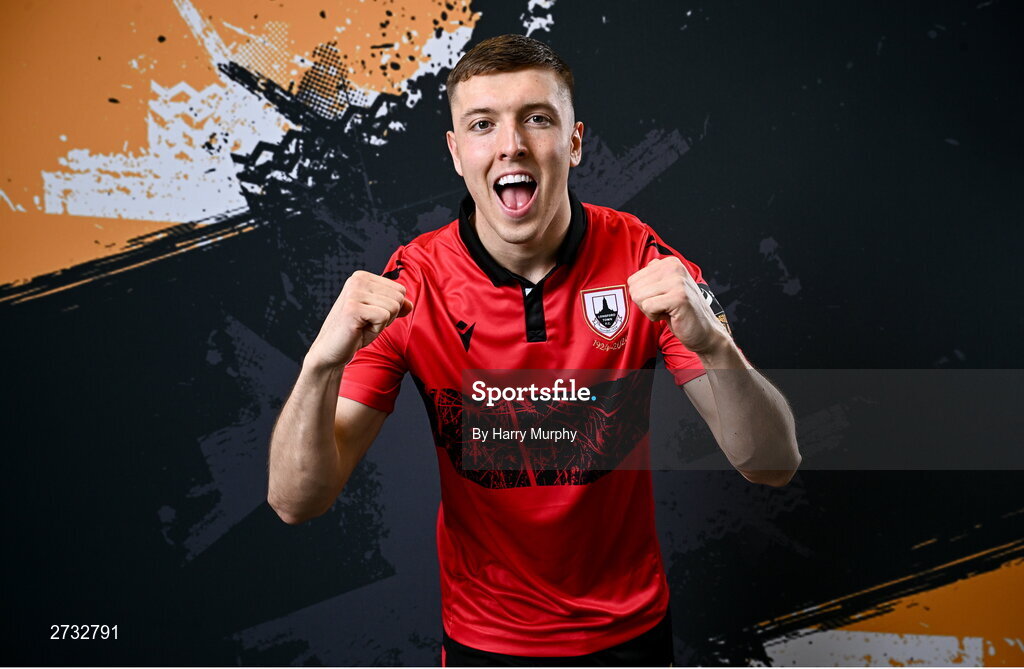 13 February 2024; Jamie Egan poses for a portrait during a Longford Town FC squad portraits session at John Hyland Park in Baldonnell, Dublin. Photo by Harry Murphy/Sportsfile