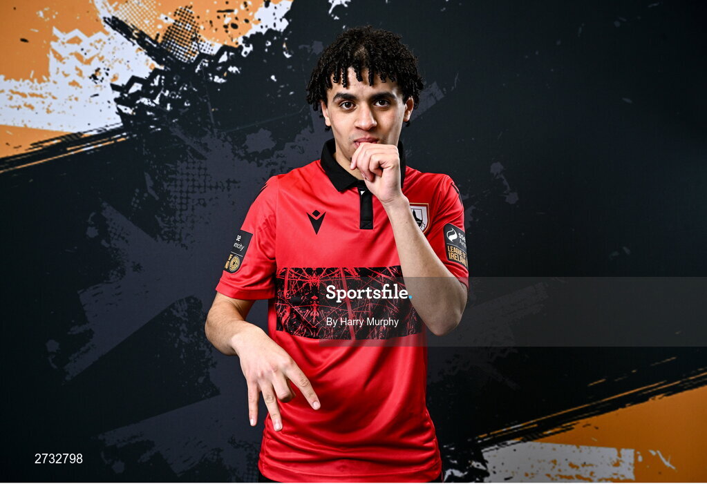 13 February 2024; Mohammed Boudiaf poses for a portrait during a Longford Town FC squad portraits session at John Hyland Park in Baldonnell, Dublin. Photo by Harry Murphy/Sportsfile