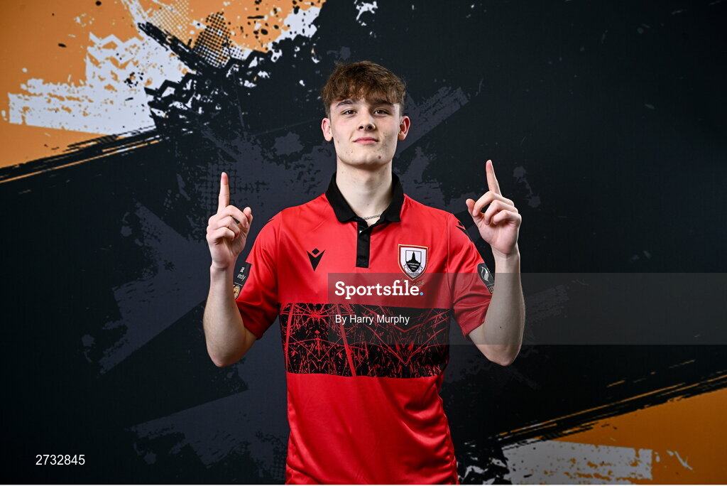 13 February 2024; Callum Bonner poses for a portrait during a Longford Town FC squad portraits session at John Hyland Park in Baldonnell, Dublin. Photo by Harry Murphy/Sportsfile