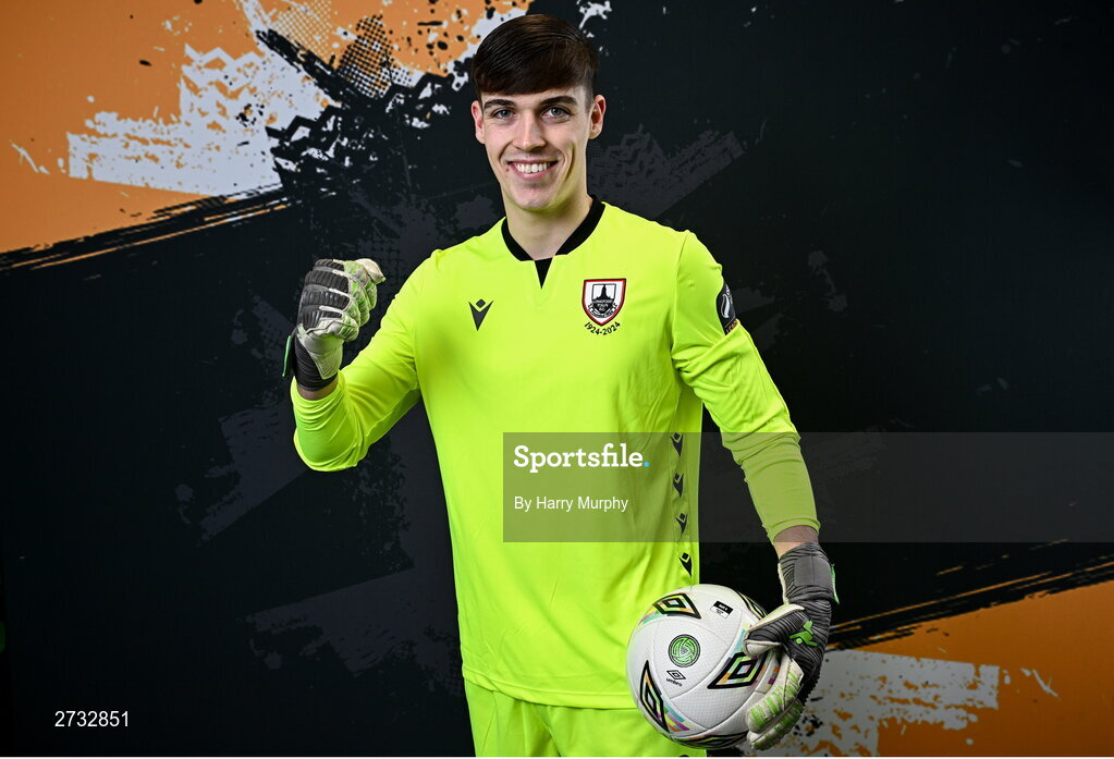 13 February 2024; Jack McCarthy poses for a portrait during a Longford Town FC squad portraits session at John Hyland Park in Baldonnell, Dublin. Photo by Harry Murphy/Sportsfile