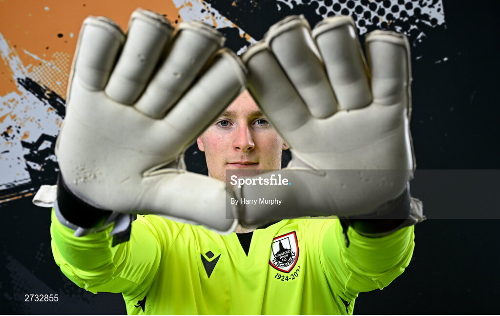 13 February 2024; Jack Harrington poses for a portrait during a Longford Town FC squad portraits session at John Hyland Park in Baldonnell, Dublin. Photo by Harry Murphy/Sportsfile