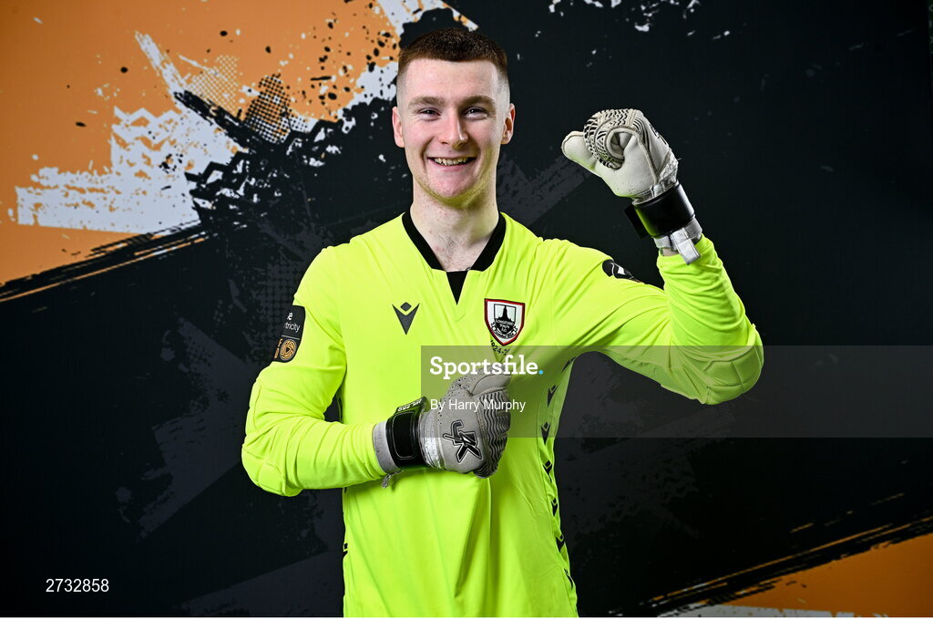 13 February 2024; Jack Harrington poses for a portrait during a Longford Town FC squad portraits session at John Hyland Park in Baldonnell, Dublin. Photo by Harry Murphy/Sportsfile
