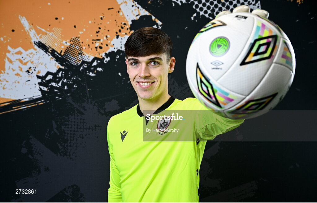 13 February 2024; Jack McCarthy poses for a portrait during a Longford Town FC squad portraits session at John Hyland Park in Baldonnell, Dublin. Photo by Harry Murphy/Sportsfile