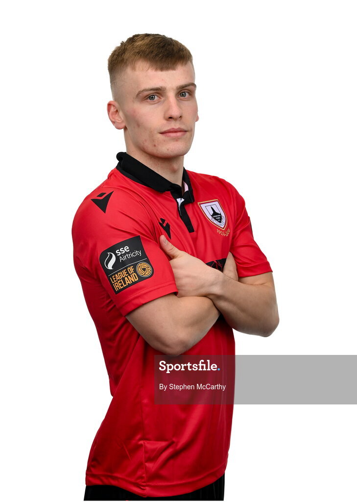 13 February 2024; Dean O'Shea poses for a portrait during a Longford Town FC squad portraits session at John Hyland Park in Baldonnell, Dublin. Photo by Stephen McCarthy/Sportsfile