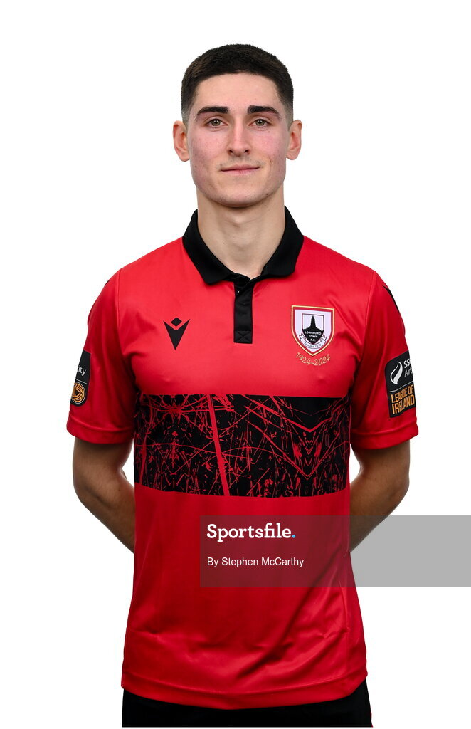 13 February 2024; Vasyl Tropanets poses for a portrait during a Longford Town FC squad portraits session at John Hyland Park in Baldonnell, Dublin. Photo by Stephen McCarthy/Sportsfile