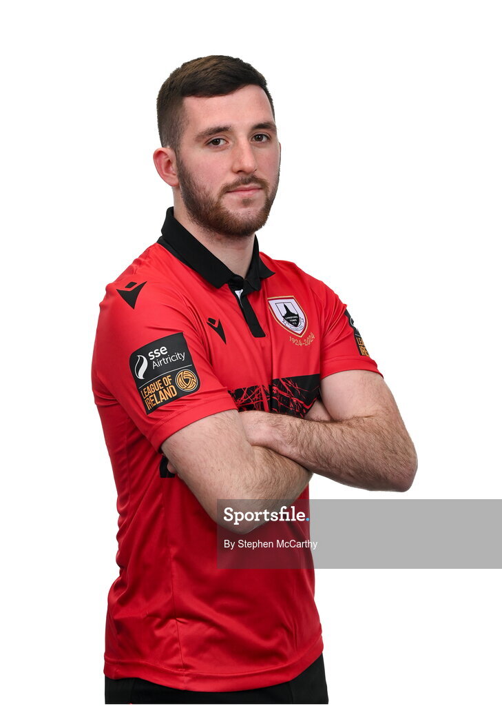 13 February 2024; Oisin Hand poses for a portrait during a Longford Town FC squad portraits session at John Hyland Park in Baldonnell, Dublin. Photo by Stephen McCarthy/Sportsfile