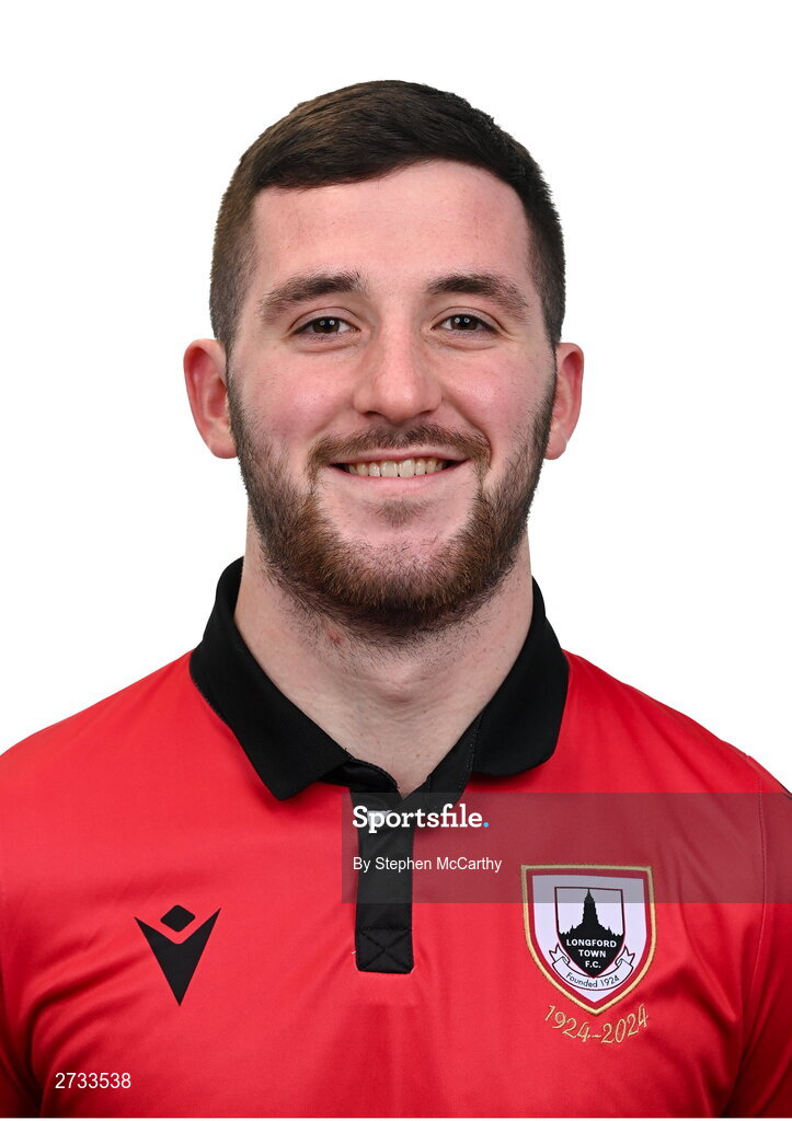 13 February 2024; Oisin Hand poses for a portrait during a Longford Town FC squad portraits session at John Hyland Park in Baldonnell, Dublin. Photo by Stephen McCarthy/Sportsfile