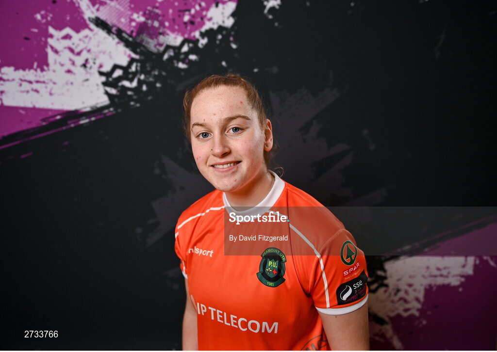 14 February 2024; Niamh Richardson poses for a portrait during a Peamount United FC squad portraits at PRL Park in Greenogue, Dublin. Photo by David Fitzgerald/Sportsfile