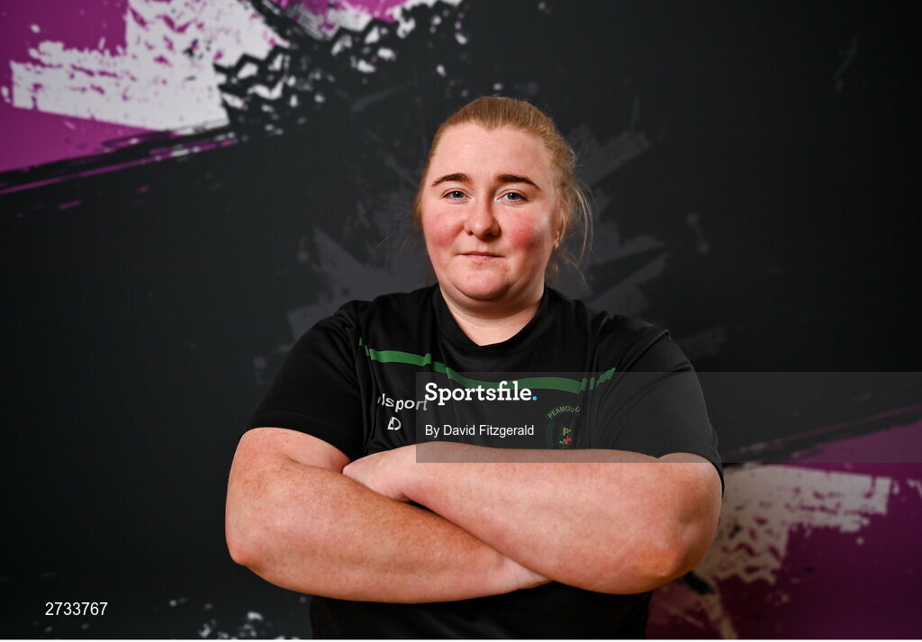 14 February 2024; Assistant manager Emma Donohoe poses for a portrait during a Peamount United FC squad portraits at PRL Park in Greenogue, Dublin. Photo by David Fitzgerald/Sportsfile