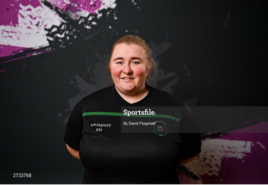 14 February 2024; Assistant manager Emma Donohoe poses for a portrait during a Peamount United FC squad portraits at PRL Park in Greenogue, Dublin. Photo by David Fitzgerald/Sportsfile