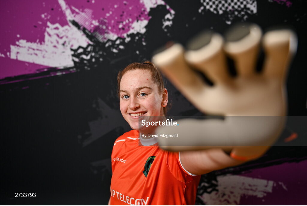 14 February 2024; Niamh Richardson poses for a portrait during a Peamount United FC squad portraits at PRL Park in Greenogue, Dublin. Photo by David Fitzgerald/Sportsfile