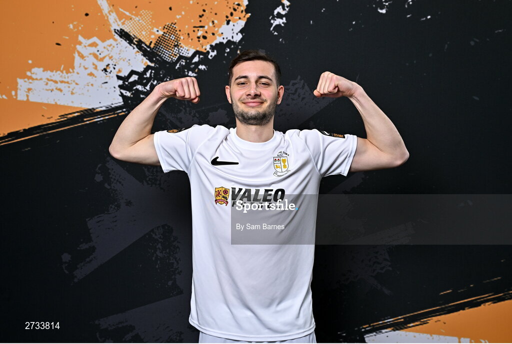 14 February 2024; Matthew Leal poses for a portrait during a Athlone Town FC squad portraits session at Athlone Town Stadium in Athlone, Westmeath. Photo by Sam Barnes/Sportsfile