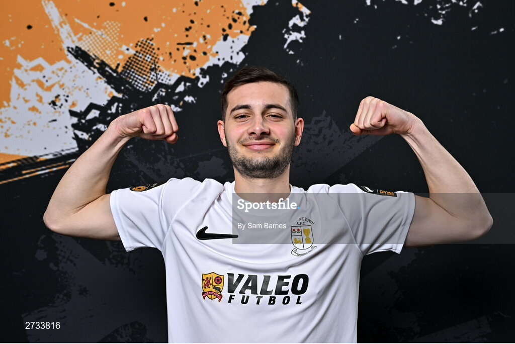 14 February 2024; Matthew Leal poses for a portrait during a Athlone Town FC squad portraits session at Athlone Town Stadium in Athlone, Westmeath. Photo by Sam Barnes/Sportsfile