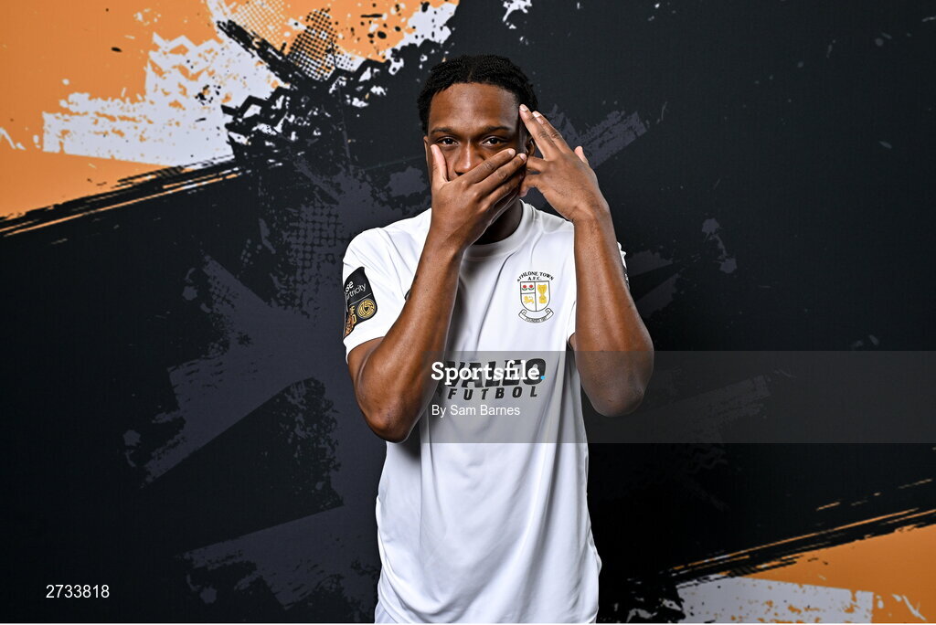 14 February 2024; Jamar Campion-Hinds poses for a portrait during a Athlone Town FC squad portraits session at Athlone Town Stadium in Athlone, Westmeath. Photo by Sam Barnes/Sportsfile