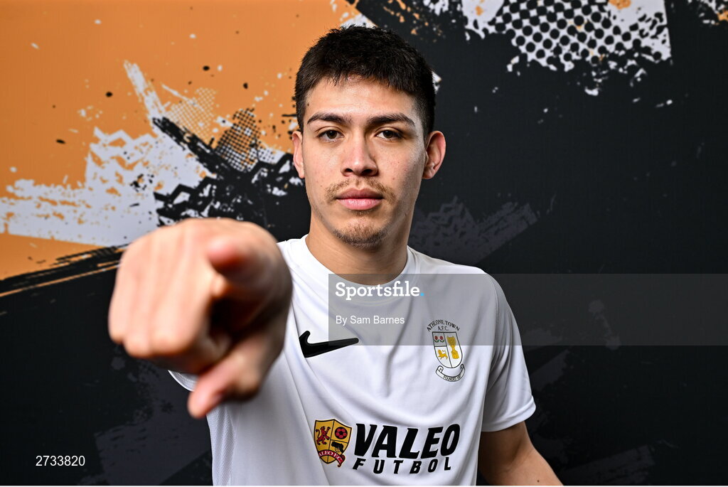 14 February 2024; German Fuentes Rodriguez poses for a portrait during a Athlone Town FC squad portraits session at Athlone Town Stadium in Athlone, Westmeath. Photo by Sam Barnes/Sportsfile