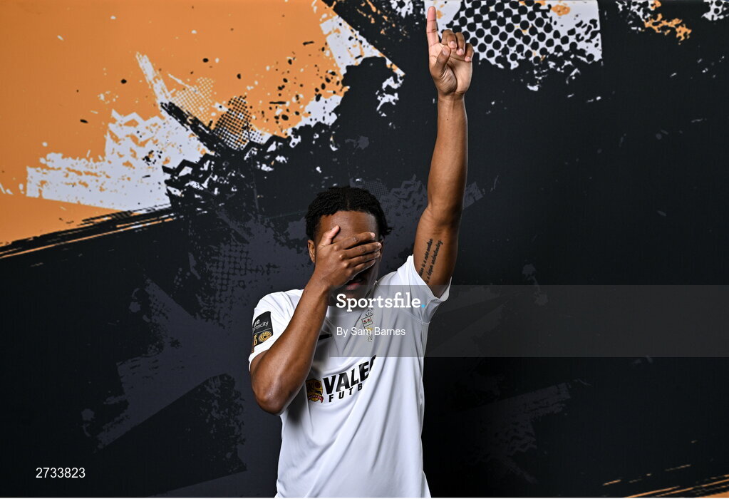 14 February 2024; Jamar Campion-Hinds poses for a portrait during a Athlone Town FC squad portraits session at Athlone Town Stadium in Athlone, Westmeath. Photo by Sam Barnes/Sportsfile