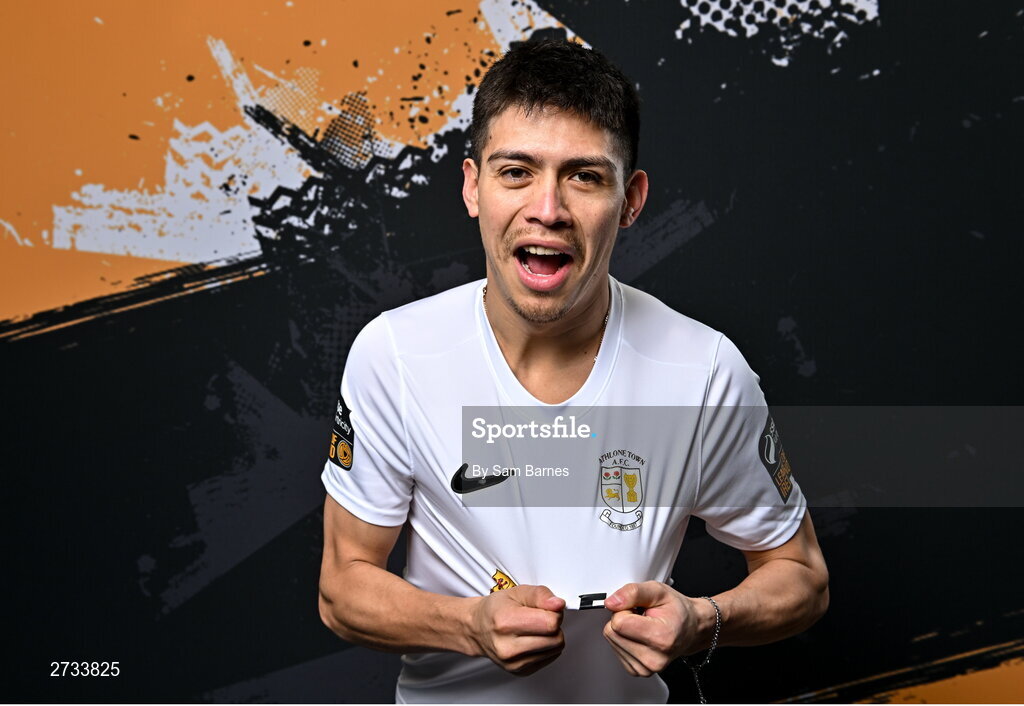 14 February 2024; German Fuentes Rodriguez poses for a portrait during a Athlone Town FC squad portraits session at Athlone Town Stadium in Athlone, Westmeath. Photo by Sam Barnes/Sportsfile