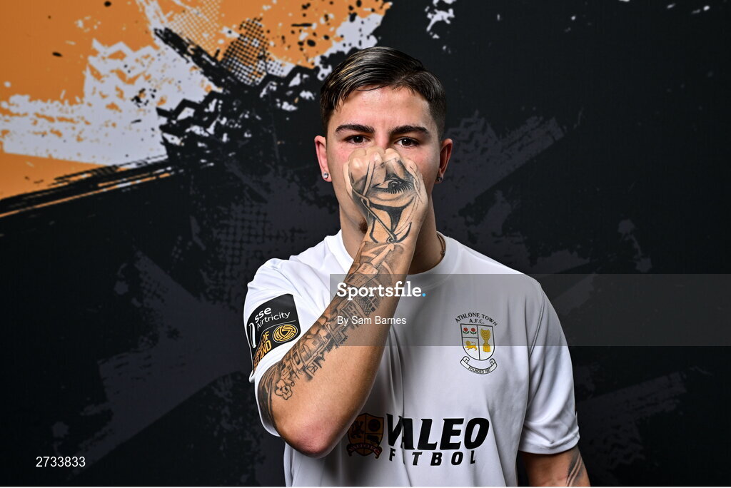 14 February 2024; Ruben Candal poses for a portrait during a Athlone Town FC squad portraits session at Athlone Town Stadium in Athlone, Westmeath. Photo by Sam Barnes/Sportsfile