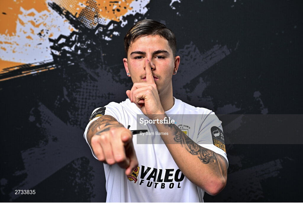14 February 2024; Ruben Candal poses for a portrait during a Athlone Town FC squad portraits session at Athlone Town Stadium in Athlone, Westmeath. Photo by Sam Barnes/Sportsfile