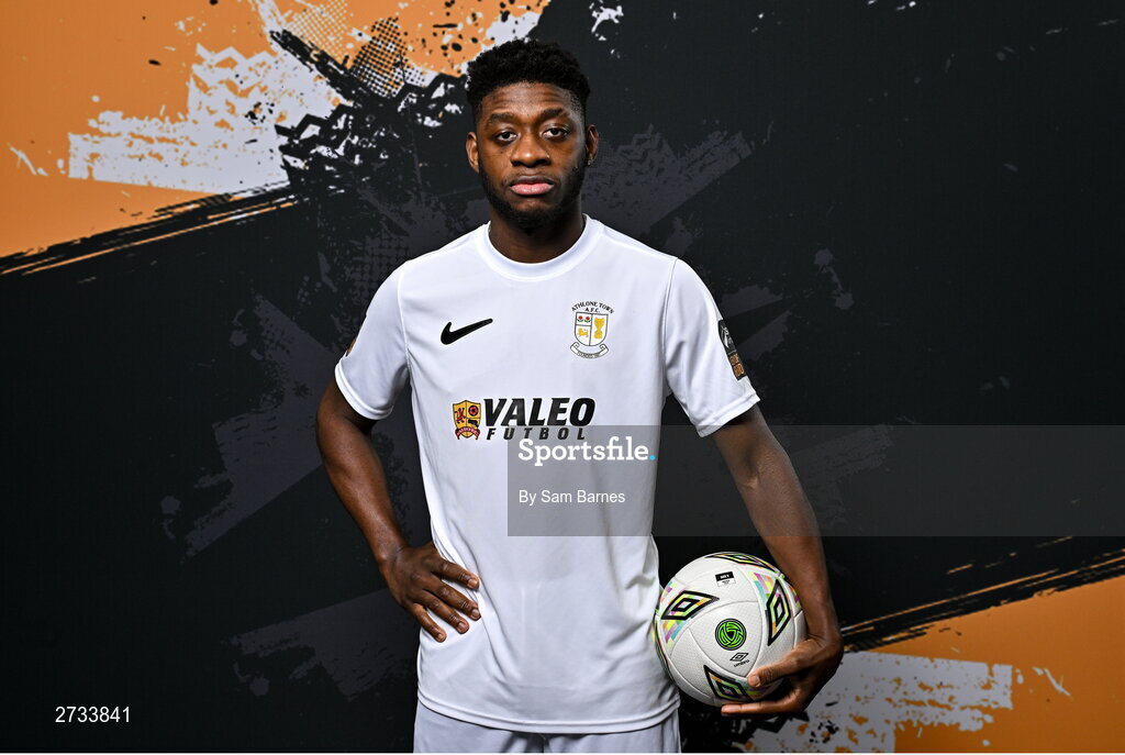14 February 2024; Armado Oakley poses for a portrait during a Athlone Town FC squad portraits session at Athlone Town Stadium in Athlone, Westmeath. Photo by Sam Barnes/Sportsfile