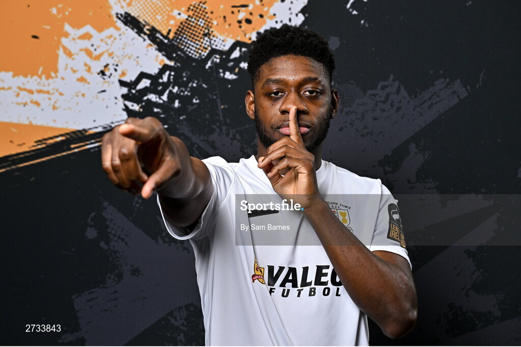 14 February 2024; Armado Oakley poses for a portrait during a Athlone Town FC squad portraits session at Athlone Town Stadium in Athlone, Westmeath. Photo by Sam Barnes/Sportsfile