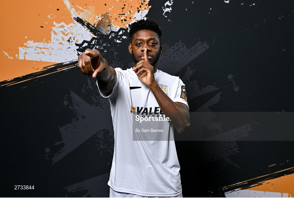 14 February 2024; Armado Oakley poses for a portrait during a Athlone Town FC squad portraits session at Athlone Town Stadium in Athlone, Westmeath. Photo by Sam Barnes/Sportsfile