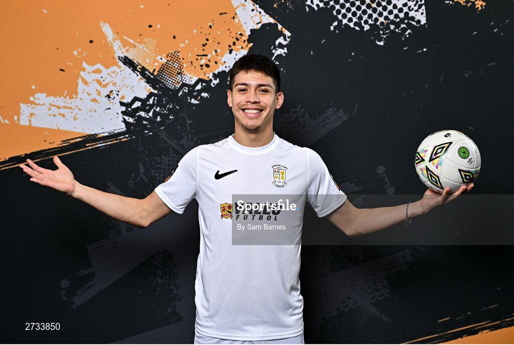 14 February 2024; German Fuentes Rodriguez poses for a portrait during a Athlone Town FC squad portraits session at Athlone Town Stadium in Athlone, Westmeath. Photo by Sam Barnes/Sportsfile