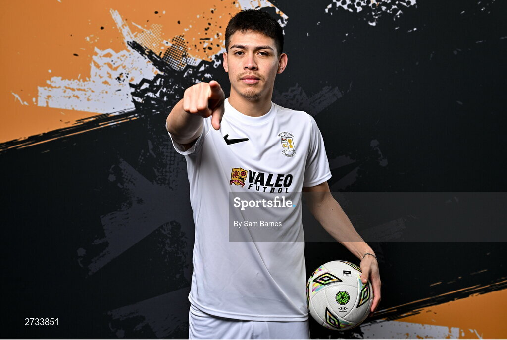14 February 2024; German Fuentes Rodriguez poses for a portrait during a Athlone Town FC squad portraits session at Athlone Town Stadium in Athlone, Westmeath. Photo by Sam Barnes/Sportsfile