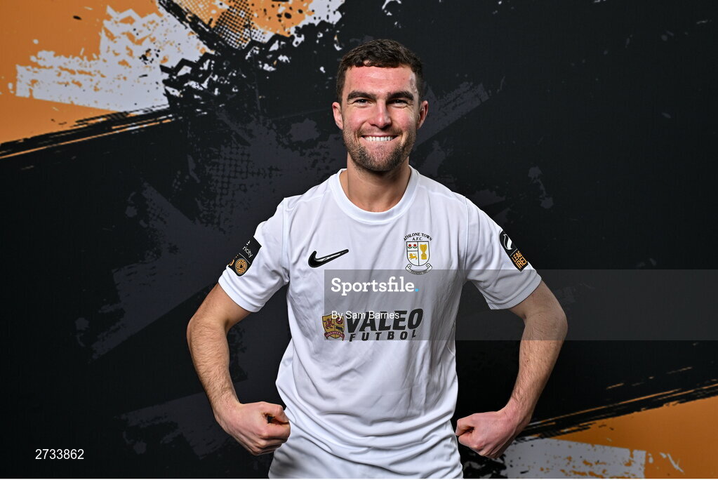 14 February 2024; Jarlath Jones poses for a portrait during a Athlone Town FC squad portraits session at Athlone Town Stadium in Athlone, Westmeath. Photo by Sam Barnes/Sportsfile