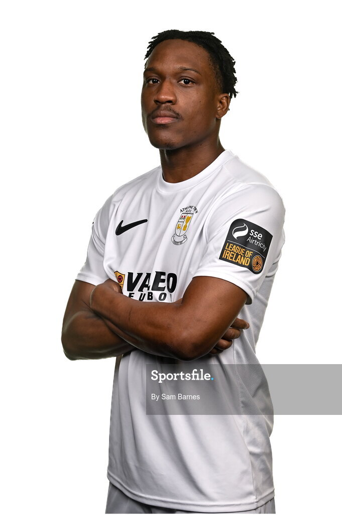 14 February 2024; Jamar Campion-Hinds poses for a portrait during a Athlone Town FC squad portraits session at Athlone Town Stadium in Athlone, Westmeath. Photo by Sam Barnes/Sportsfile