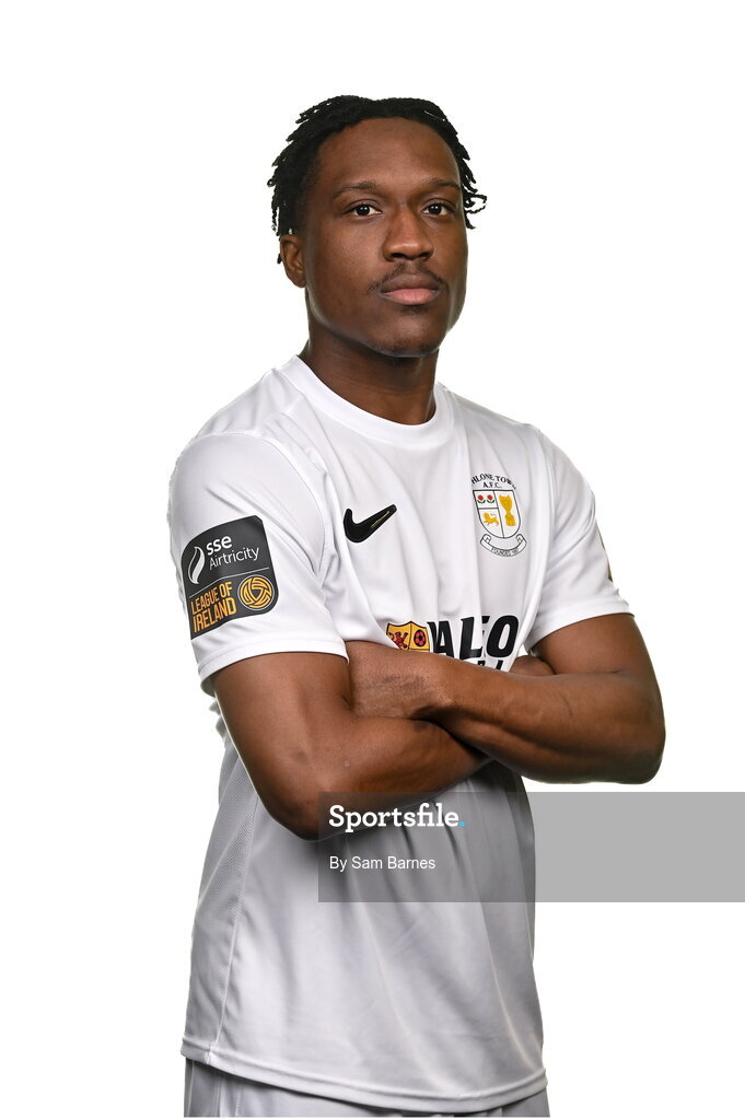 14 February 2024; Jamar Campion-Hinds poses for a portrait during a Athlone Town FC squad portraits session at Athlone Town Stadium in Athlone, Westmeath. Photo by Sam Barnes/Sportsfile