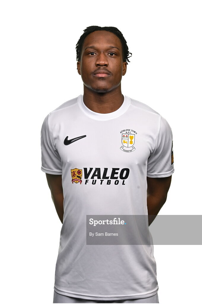 14 February 2024; Jamar Campion-Hinds poses for a portrait during a Athlone Town FC squad portraits session at Athlone Town Stadium in Athlone, Westmeath. Photo by Sam Barnes/Sportsfile