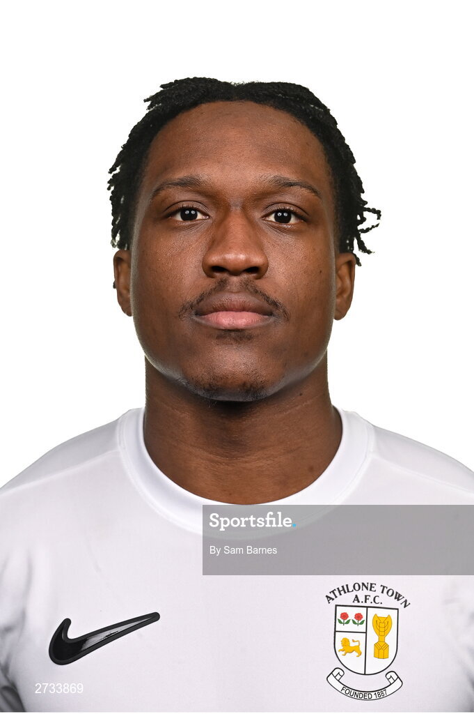 14 February 2024; Jamar Campion-Hinds poses for a portrait during a Athlone Town FC squad portraits session at Athlone Town Stadium in Athlone, Westmeath. Photo by Sam Barnes/Sportsfile