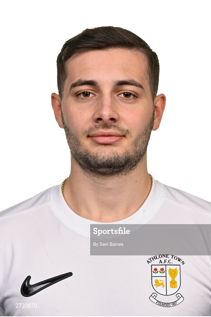 14 February 2024; Matthew Leal poses for a portrait during a Athlone Town FC squad portraits session at Athlone Town Stadium in Athlone, Westmeath. Photo by Sam Barnes/Sportsfile