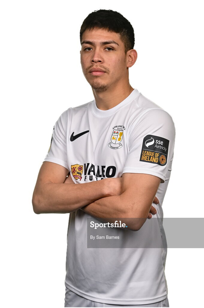 14 February 2024; German Fuentes Rodriguez poses for a portrait during a Athlone Town FC squad portraits session at Athlone Town Stadium in Athlone, Westmeath. Photo by Sam Barnes/Sportsfile
