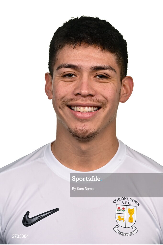 14 February 2024; German Fuentes Rodriguez poses for a portrait during a Athlone Town FC squad portraits session at Athlone Town Stadium in Athlone, Westmeath. Photo by Sam Barnes/Sportsfile