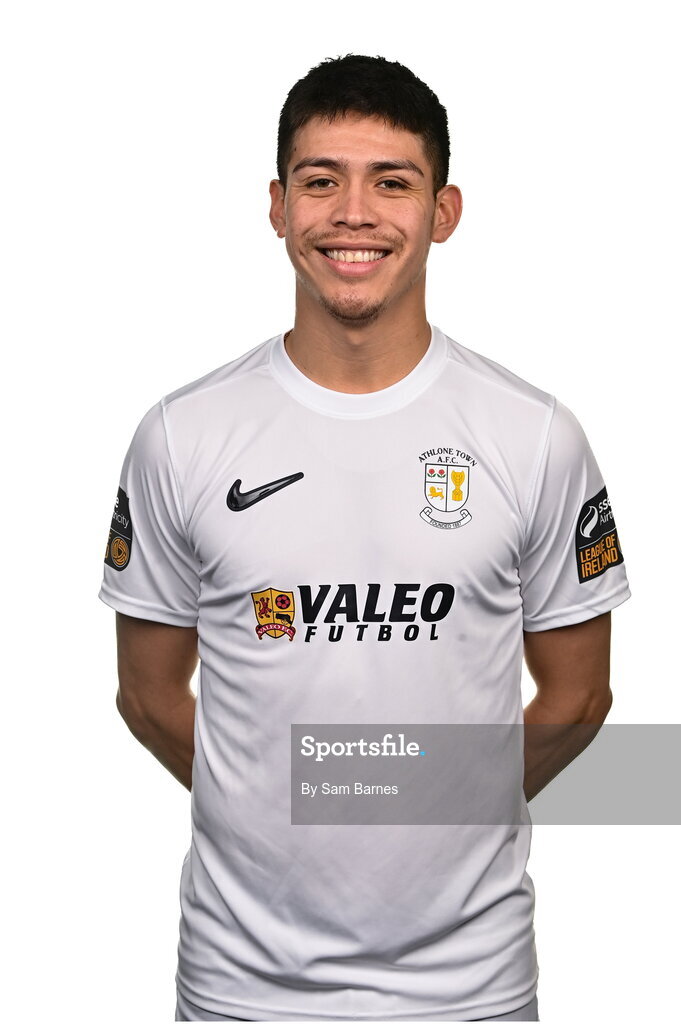 14 February 2024; German Fuentes Rodriguez poses for a portrait during a Athlone Town FC squad portraits session at Athlone Town Stadium in Athlone, Westmeath. Photo by Sam Barnes/Sportsfile