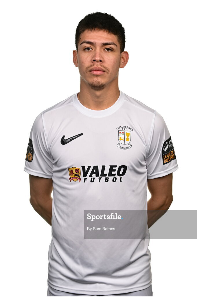 14 February 2024; German Fuentes Rodriguez poses for a portrait during a Athlone Town FC squad portraits session at Athlone Town Stadium in Athlone, Westmeath. Photo by Sam Barnes/Sportsfile