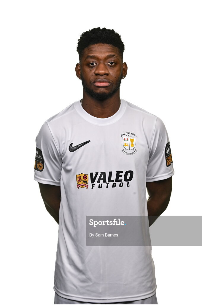14 February 2024; Armado Oakley poses for a portrait during a Athlone Town FC squad portraits session at Athlone Town Stadium in Athlone, Westmeath. Photo by Sam Barnes/Sportsfile