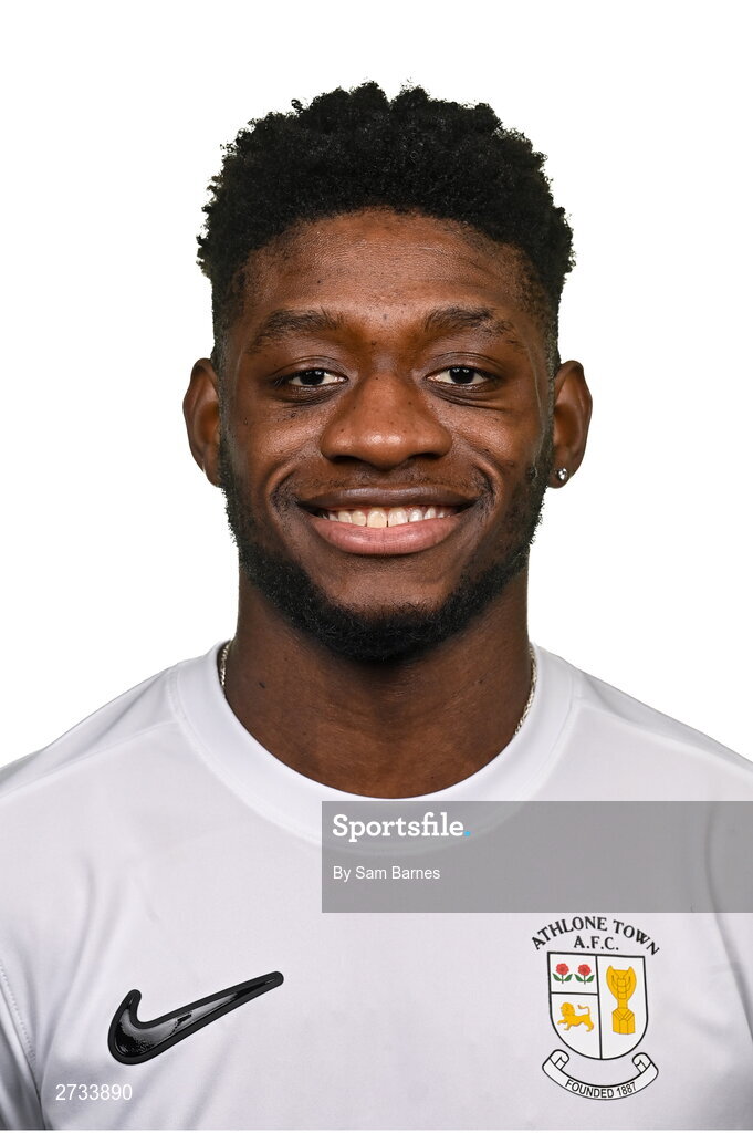14 February 2024; Armado Oakley poses for a portrait during a Athlone Town FC squad portraits session at Athlone Town Stadium in Athlone, Westmeath. Photo by Sam Barnes/Sportsfile