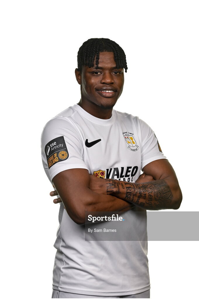 14 February 2024; Jamal Ibrahim poses for a portrait during a Athlone Town FC squad portraits session at Athlone Town Stadium in Athlone, Westmeath. Photo by Sam Barnes/Sportsfile